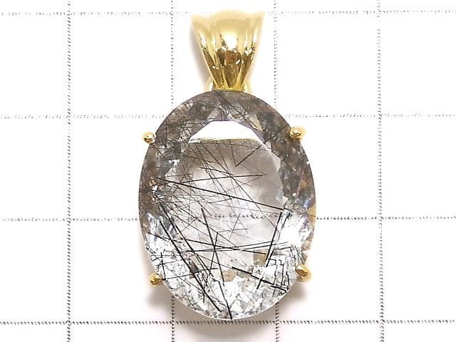 [Video][One of a kind] High Quality Tourmaline Quartz AAA Pendant 18KGP NO.17