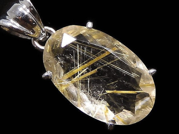 [Video][One of a kind] High Quality Rutilated Quartz AAA- Pendant Silver925 NO.7