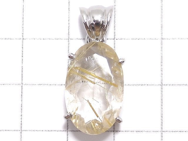 [Video][One of a kind] High Quality Rutilated Quartz AAA- Pendant Silver925 NO.7