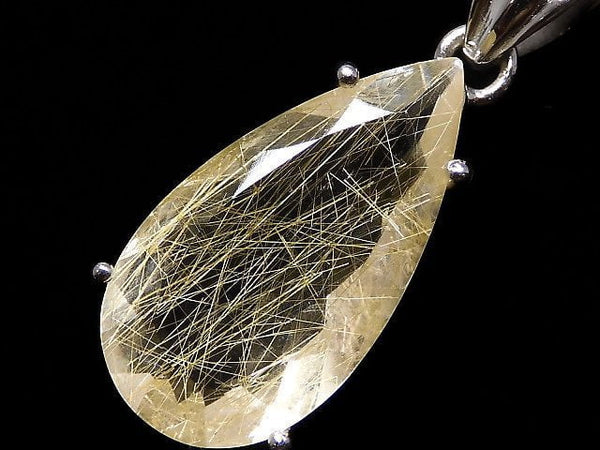 [Video][One of a kind] High Quality Rutilated Quartz AAA- Pendant Silver925 NO.8