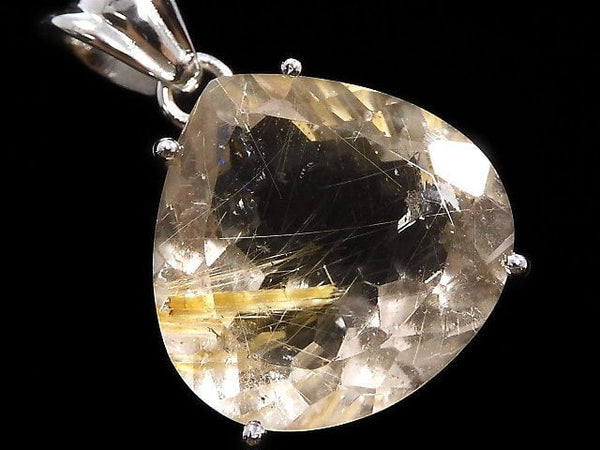 [Video][One of a kind] High Quality Rutilated Quartz AAA- Pendant Silver925 NO.9