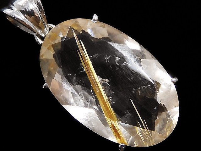 [Video][One of a kind] High Quality Rutilated Quartz AAA- Pendant Silver925 NO.10