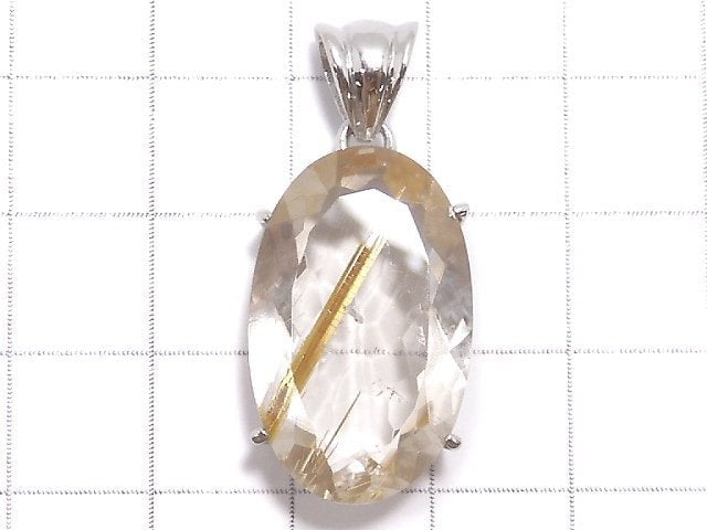 [Video][One of a kind] High Quality Rutilated Quartz AAA- Pendant Silver925 NO.10