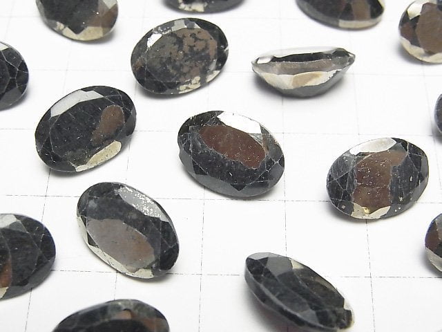 [Video] Matrix Pyrite Oval Faceted 14x10mm 2pcs