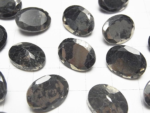 [Video] Matrix Pyrite Oval Faceted 16x12mm 1pc