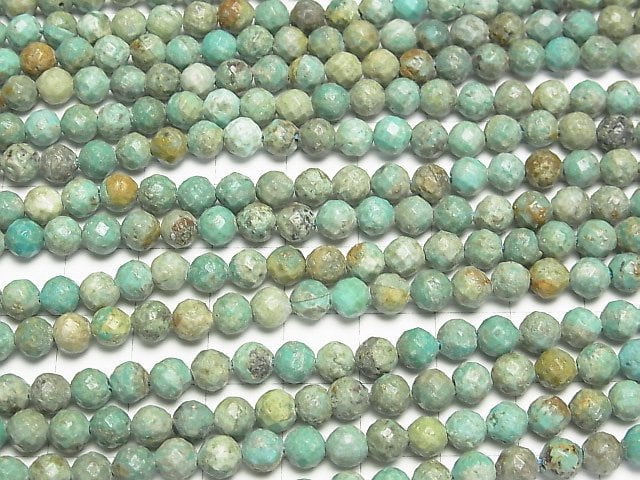 [Video]Turquoise AA+ Faceted Round 5.5mm half or 1strand beads (aprx.15inch/37cm)