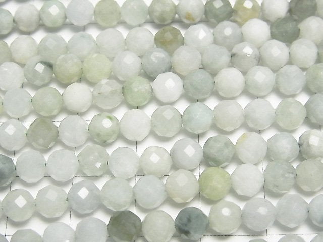 [Video]High Quality! Burmese Jadeite AA+ Faceted Round 5mm 1strand beads (aprx.15inch/37cm)