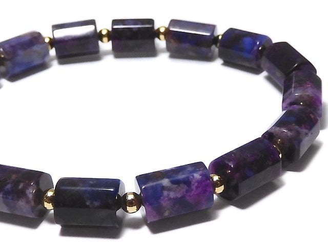 [Video][One of a kind] Sugilite AAA 8Faceted Tube Bracelet NO.6