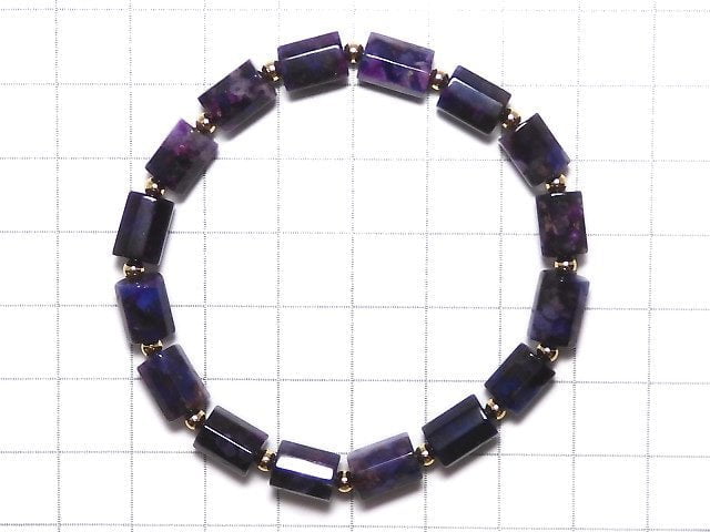 [Video][One of a kind] Sugilite AAA 8Faceted Tube Bracelet NO.6