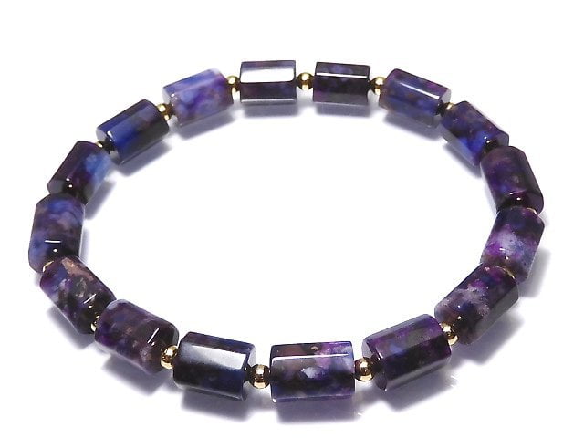 [Video][One of a kind] Sugilite AAA 8Faceted Tube Bracelet NO.6