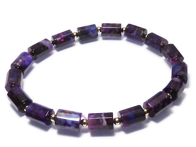 [Video][One of a kind] Sugilite AAA 8Faceted Tube Bracelet NO.7