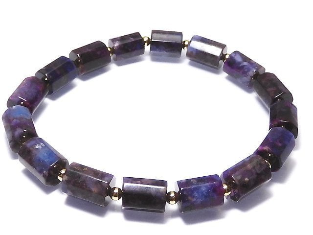 [Video][One of a kind] Sugilite AAA 8Faceted Tube Bracelet NO.12