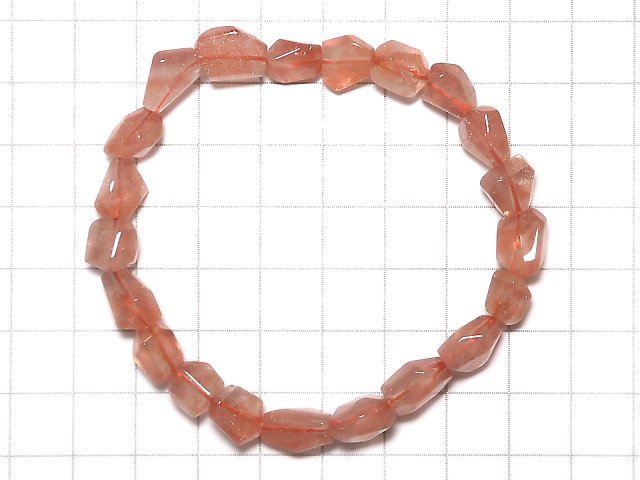 [Video][One of a kind] Natural Strawberry Quartz AAA Faceted Nugget Bracelet NO.1