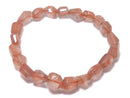 [Video][One of a kind] Natural Strawberry Quartz AAA Faceted Nugget Bracelet NO.1