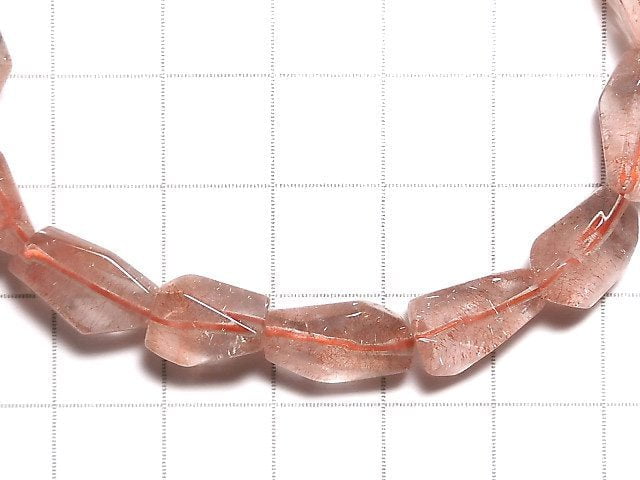 [Video][One of a kind] Natural Strawberry Quartz AAA Faceted Nugget Bracelet NO.2