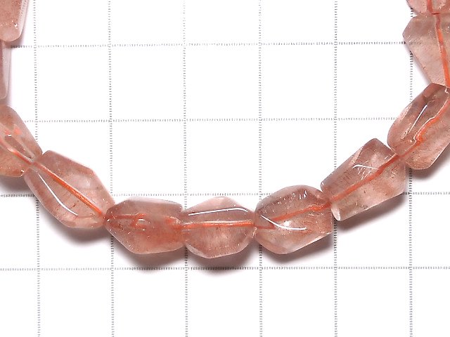 [Video][One of a kind] Natural Strawberry Quartz AAA Faceted Nugget Bracelet NO.3