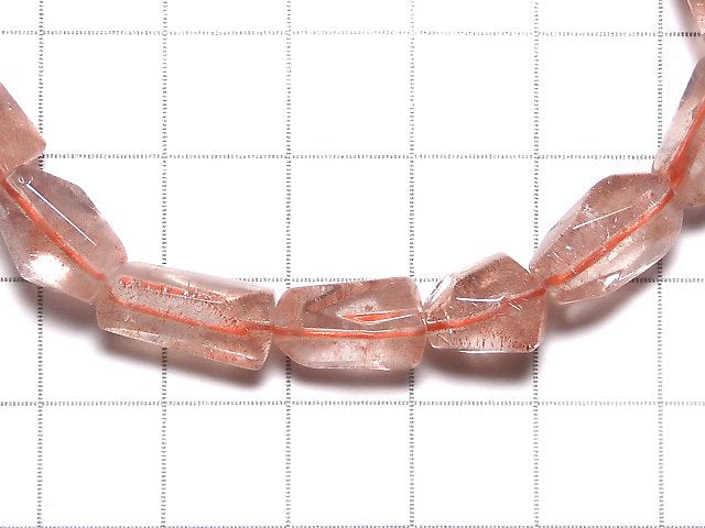 [Video][One of a kind] Natural Strawberry Quartz AAA Faceted Nugget Bracelet NO.4