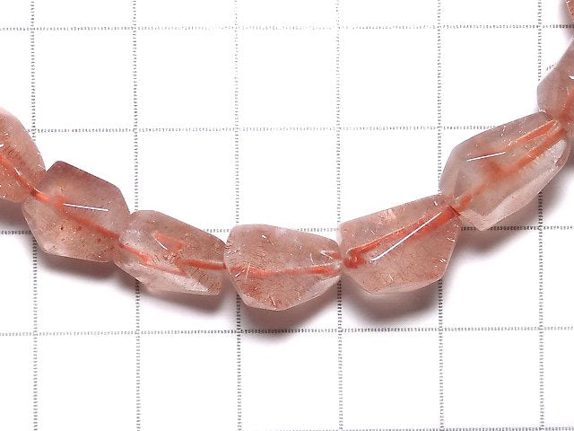 [Video][One of a kind] Natural Strawberry Quartz AAA Faceted Nugget Bracelet NO.6