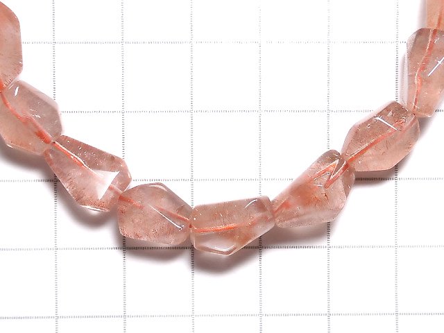 [Video][One of a kind] Natural Strawberry Quartz AAA Faceted Nugget Bracelet NO.7