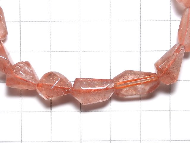 [Video][One of a kind] Natural Strawberry Quartz AAA Faceted Nugget Bracelet NO.8