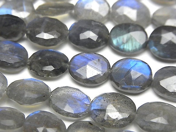 [Video]High Quality Labradorite AA++ Flat Nugget-Faceted Oval half or 1strand beads (aprx.7inch/18cm)