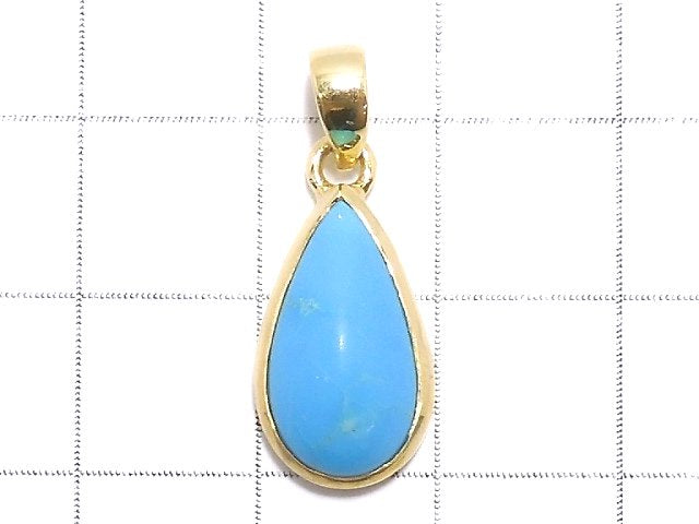 [Video][One of a kind] Kingman Turquoise AAA Pendant 18KGP NO.53