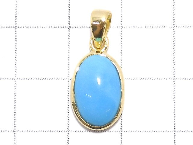 [Video][One of a kind] Kingman Turquoise AAA Pendant 18KGP NO.56