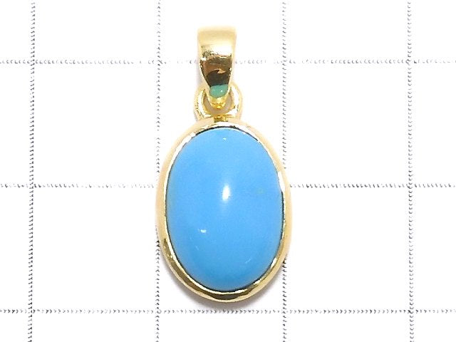 [Video][One of a kind] Kingman Turquoise AAA Pendant 18KGP NO.59