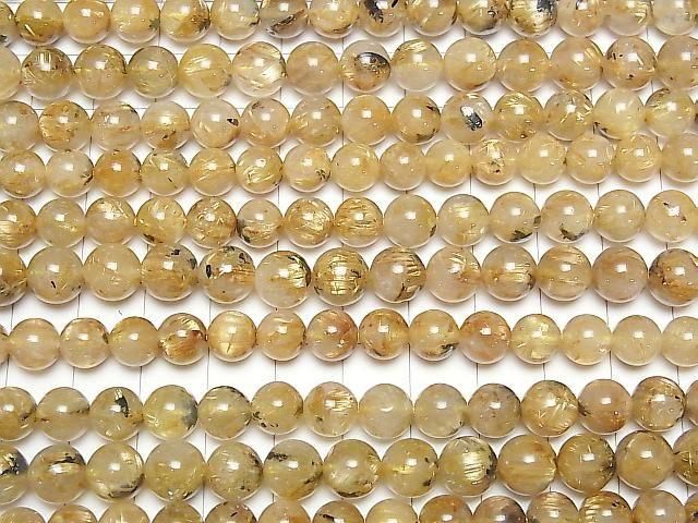 [Video]Rutilated Quartz AA++ Round 8.5mm half or 1strand beads (aprx.15inch/36cm)
