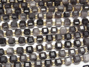 [Video]High Quality! Silver Obsidian AAA Cube Shape 6.5x6.5x6.5mm 1strand beads (aprx.14inch/35cm)