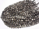 [Video]High Quality! Silver Obsidian AAA Cube Shape 6.5x6.5x6.5mm 1strand beads (aprx.14inch/35cm)