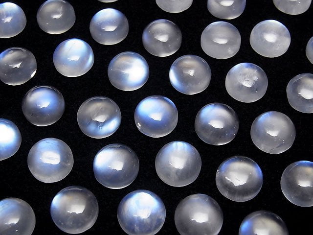 [Video] Royal Blue Moonstone AAA- Round Cabochon 10x10mm 1pc