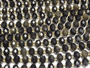 [Video]High Quality! Golden Obsidian AAA Faceted Button Rondelle 8x8x5mm 1strand beads (aprx.14inch/35cm)