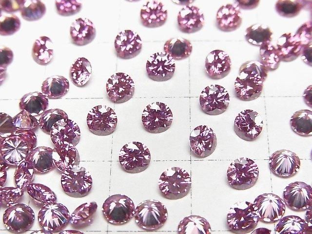 [Video] Moissanite AAA Loose stone Round Faceted 4x4mm [Purple Pink] 3pcs