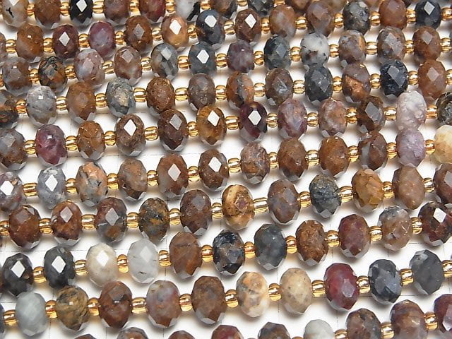 [Video]High Quality! Pietersite AA++ Faceted Button Rondelle 8x8x5mm half or 1strand beads (aprx.14inch/35cm)