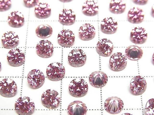 [Video] Moissanite AAA Loose Stone Round Faceted 5x5mm [Purple Pink] 1pc