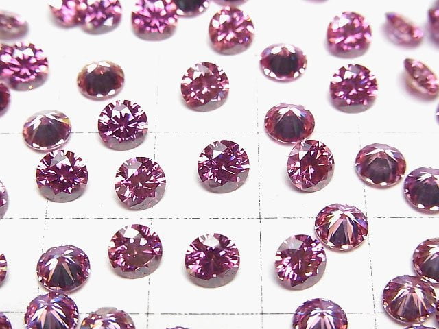 [Video] Moissanite AAA Loose stone Round Faceted 5x5mm [Pink] 1pc