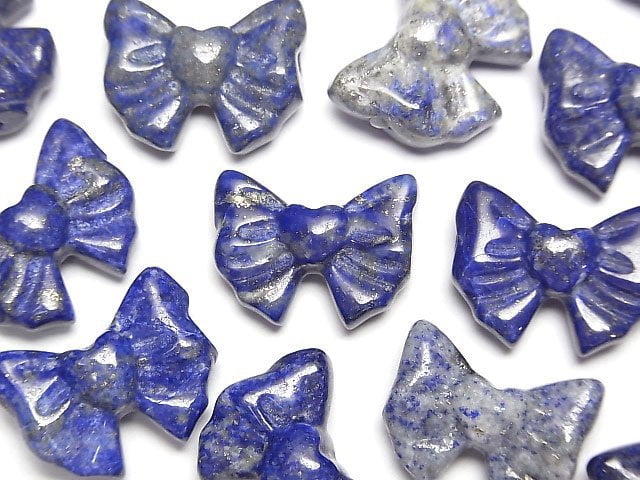 [Video]Lapislazuli AA+ Ribbon motif 14x18mm [Horizontal hole] 2pcs