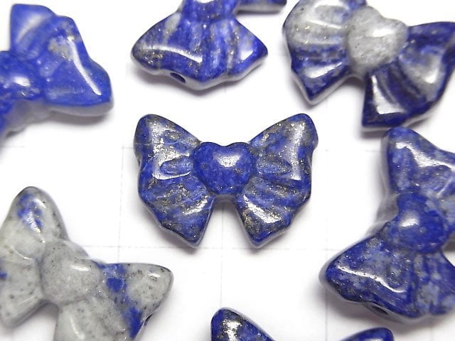 [Video]Lapislazuli AA+ Ribbon motif 14x18mm [Horizontal hole] 2pcs