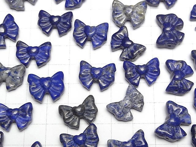 [Video]Lapislazuli AA+ Ribbon motif 14x18mm [Horizontal hole] 2pcs