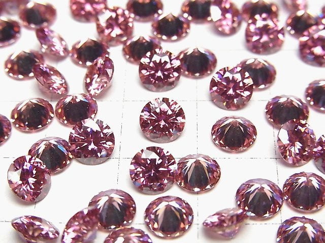 [Video] Moissanite AAA Loose stone Round Faceted 6x6mm [Pink] 1pc