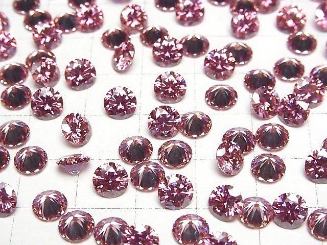 [Video] Moissanite AAA Loose stone Round Faceted 6x6mm [Purple Pink] 1pc
