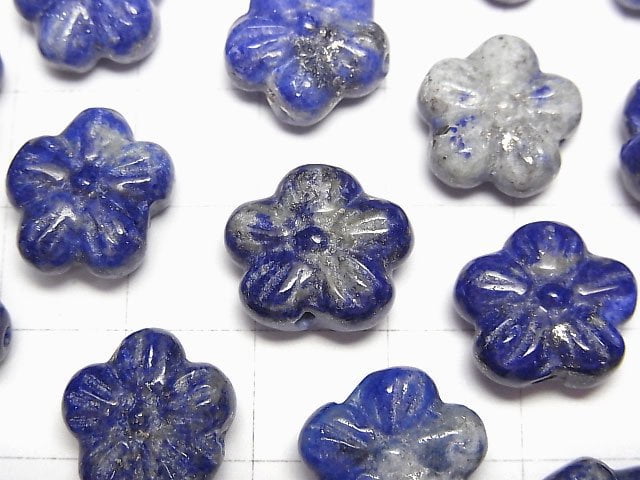 [Video]Lapislazuli AA+ Flower Motif 14mm [Drilled Hole] 2pcs