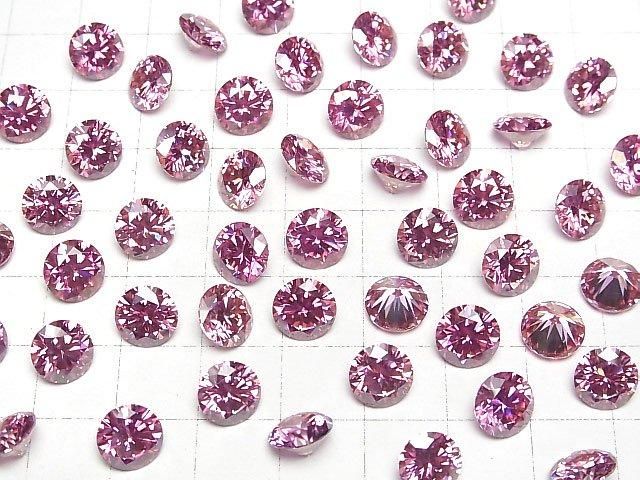 [Video] Moissanite AAA Loose stone Round Faceted 8x8mm [Purple Pink] 1pc