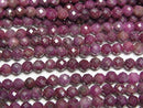 [Video]High Quality! Indian Ruby AA+ Faceted Round 4mm half or 1strand beads (aprx.15inch/37cm)