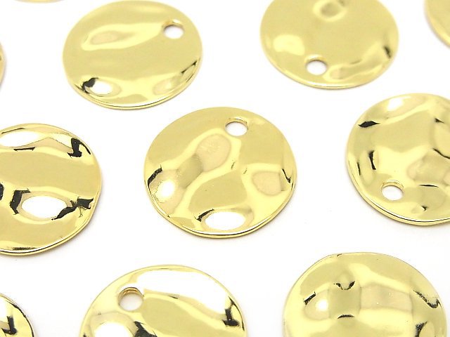 Metal parts Coin Hammered pattern charm 20x20x1.5mm Gold color 3pcs