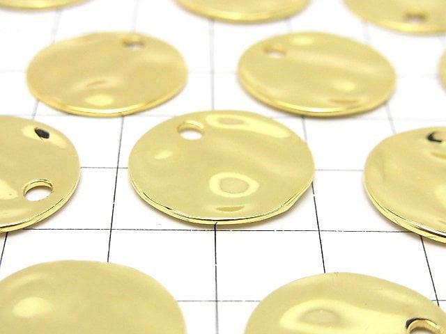 Metal parts Coin Hammered pattern charm 20x20x1.5mm Gold color 3pcs