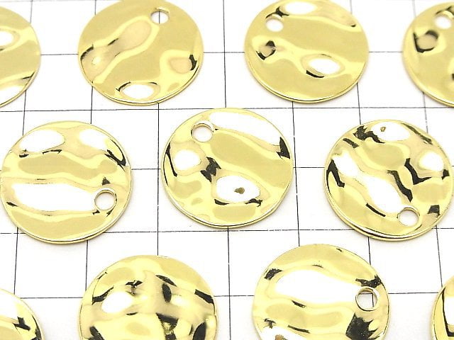 Metal parts Coin Hammered pattern charm 20x20x1.5mm Gold color 3pcs