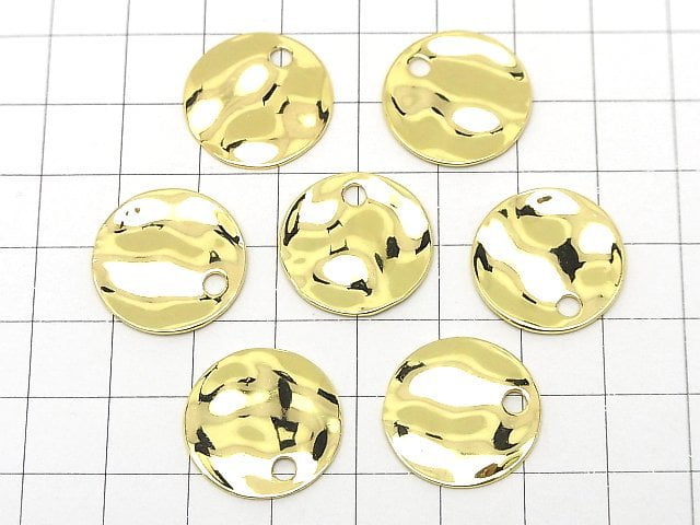 Metal parts Coin Hammered pattern charm 20x20x1.5mm Gold color 3pcs