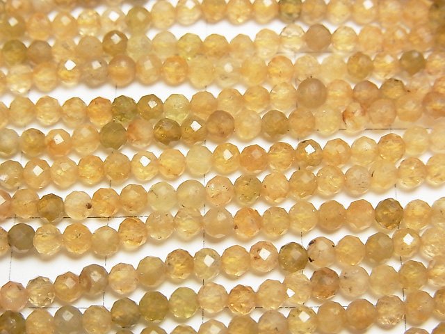 [Video]High Quality! Yellow Tourmaline AA++ Faceted Round 3mm 1strand beads (aprx.15inch/37cm)